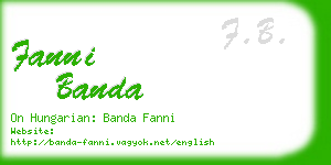 fanni banda business card